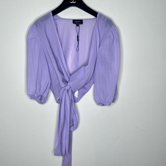 Revolve - Bardot Isabella Wrap Top Lilac - XS - Picture 4 of 7